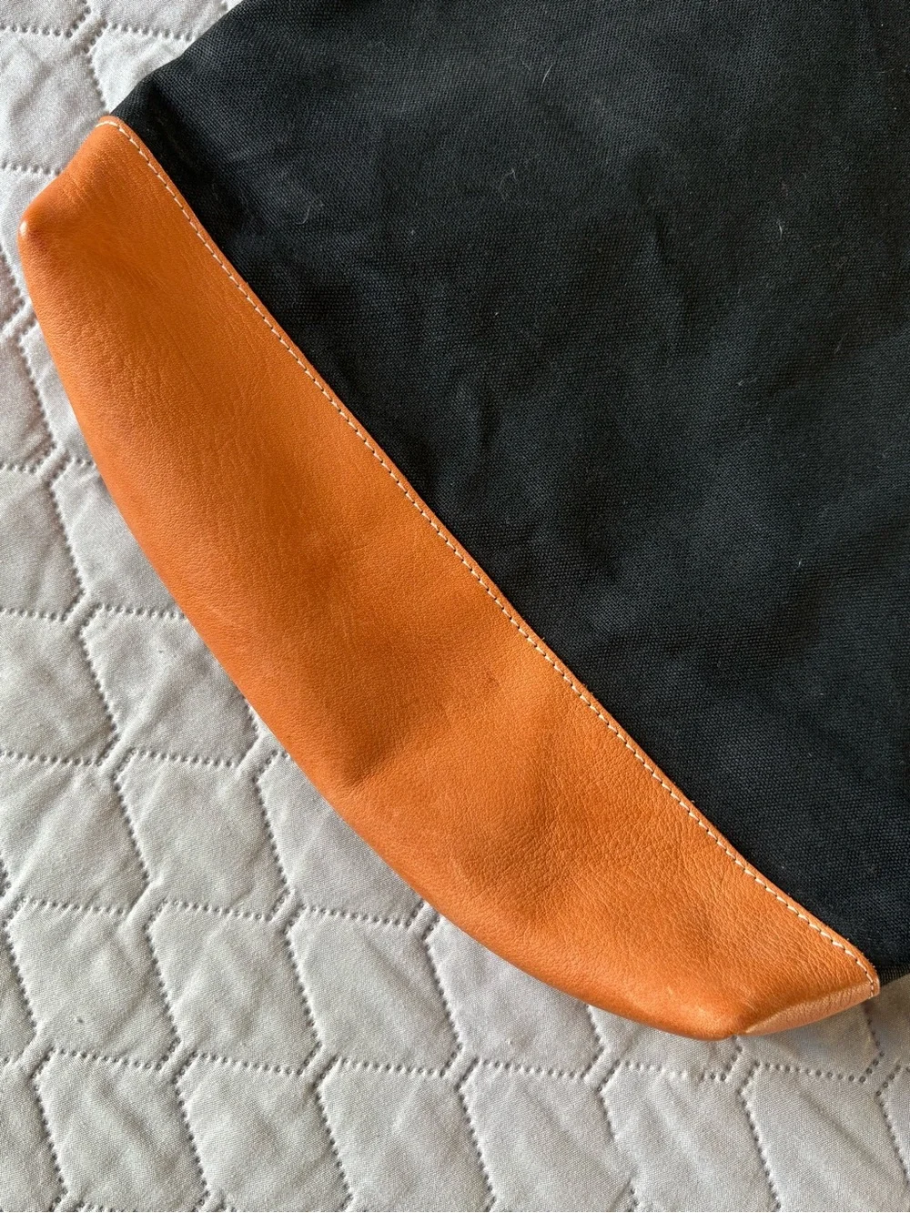 The Superior Labor Japanese Made Black Canvas Crossbody with Tan Leather Trim